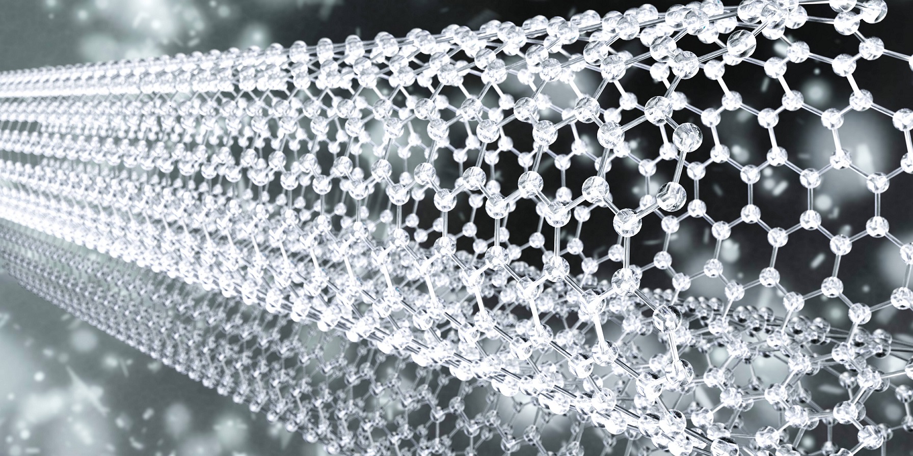 Nanomaterial, Graphene, Abstract Background In The Form Of Nanotubes 3d Rendering